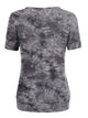 WT2164 Women's Tie dye Scoop Neck Short Sleeve Front Pleated Blouse Tunic Top