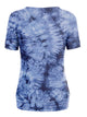 WT2164 Women's Tie dye Scoop Neck Short Sleeve Front Pleated Blouse Tunic Top