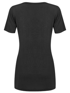 WT2312 Women's Casual Shirts Twist Knot Tunics Top
