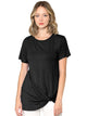 WT2312 Women's Casual Shirts Twist Knot Tunics Top