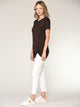 WT2312 Women's Casual Shirts Twist Knot Tunics Top