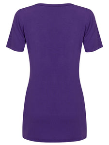 WT2312 Women's Casual Shirts Twist Knot Tunics Top