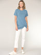 WT2312 Women's Casual Shirts Twist Knot Tunics Top