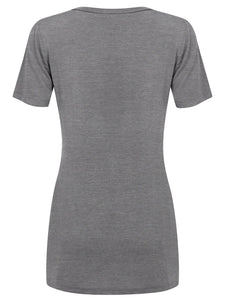 WT2312 Women's Casual Shirts Twist Knot Tunics Top