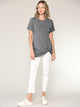 WT2312 Women's Casual Shirts Twist Knot Tunics Top