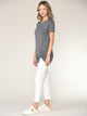 WT2312 Women's Casual Shirts Twist Knot Tunics Top