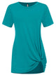 WT2312 Women's Casual Shirts Twist Knot Tunics Top