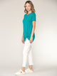 WT2312 Women's Casual Shirts Twist Knot Tunics Top