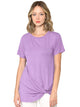 WT2312 Women's Casual Shirts Twist Knot Tunics Top
