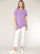 WT2312 Women's Casual Shirts Twist Knot Tunics Top