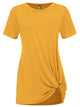 WT2312 Women's Casual Shirts Twist Knot Tunics Top
