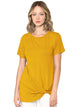 WT2312 Women's Casual Shirts Twist Knot Tunics Top