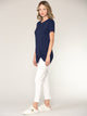 WT2312 Women's Casual Shirts Twist Knot Tunics Top