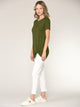 WT2312 Women's Casual Shirts Twist Knot Tunics Top
