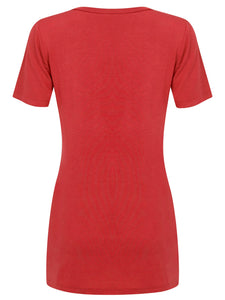 WT2312 Women's Casual Shirts Twist Knot Tunics Top