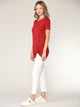 WT2312 Women's Casual Shirts Twist Knot Tunics Top