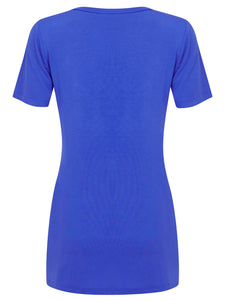 WT2312 Women's Casual Shirts Twist Knot Tunics Top