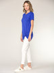 WT2312 Women's Casual Shirts Twist Knot Tunics Top