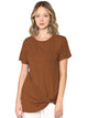 WT2312 Women's Casual Shirts Twist Knot Tunics Top