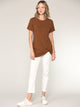 WT2312 Women's Casual Shirts Twist Knot Tunics Top
