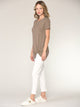 WT2312 Women's Casual Shirts Twist Knot Tunics Top