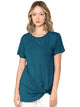 WT2312 Women's Casual Shirts Twist Knot Tunics Top