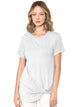 WT2312 Women's Casual Shirts Twist Knot Tunics Top