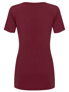 WT2312 Women's Casual Shirts Twist Knot Tunics Top