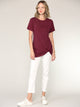 WT2312 Women's Casual Shirts Twist Knot Tunics Top