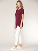 WT2312 Women's Casual Shirts Twist Knot Tunics Top