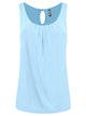 WT2315 Women's Summer Sleeveless Pleated Back Closure Casual Tank Tops