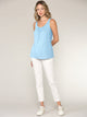 WT2315 Women's Summer Sleeveless Pleated Back Closure Casual Tank Tops