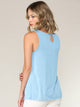 WT2315 Women's Summer Sleeveless Pleated Back Closure Casual Tank Tops