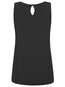 WT2315 Women's Summer Sleeveless Pleated Back Closure Casual Tank Tops