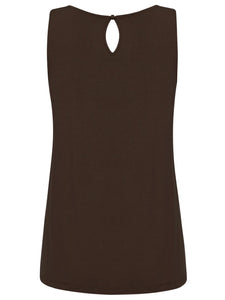 WT2315 Women's Summer Sleeveless Pleated Back Closure Casual Tank Tops