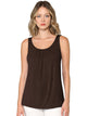 WT2315 Women's Summer Sleeveless Pleated Back Closure Casual Tank Tops