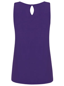 WT2315 Women's Summer Sleeveless Pleated Back Closure Casual Tank Tops
