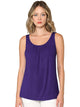 WT2315 Women's Summer Sleeveless Pleated Back Closure Casual Tank Tops