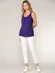 WT2315 Women's Summer Sleeveless Pleated Back Closure Casual Tank Tops