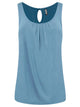 WT2315 Women's Summer Sleeveless Pleated Back Closure Casual Tank Tops
