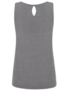 WT2315 Women's Summer Sleeveless Pleated Back Closure Casual Tank Tops