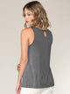 WT2315 Women's Summer Sleeveless Pleated Back Closure Casual Tank Tops