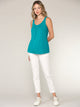 WT2315 Women's Summer Sleeveless Pleated Back Closure Casual Tank Tops