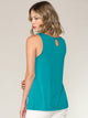 WT2315 Women's Summer Sleeveless Pleated Back Closure Casual Tank Tops