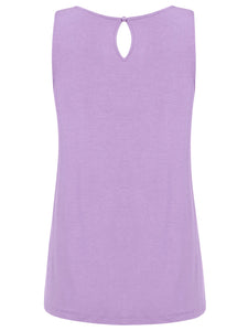 WT2315 Women's Summer Sleeveless Pleated Back Closure Casual Tank Tops