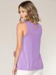 WT2315 Women's Summer Sleeveless Pleated Back Closure Casual Tank Tops