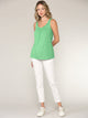 WT2315 Women's Summer Sleeveless Pleated Back Closure Casual Tank Tops