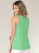WT2315 Women's Summer Sleeveless Pleated Back Closure Casual Tank Tops