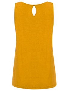 WT2315 Women's Summer Sleeveless Pleated Back Closure Casual Tank Tops
