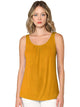 WT2315 Women's Summer Sleeveless Pleated Back Closure Casual Tank Tops